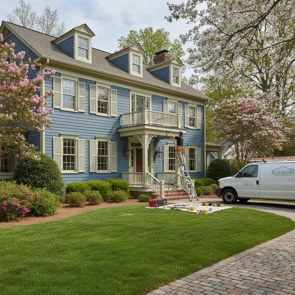 Handyman repairing a home
